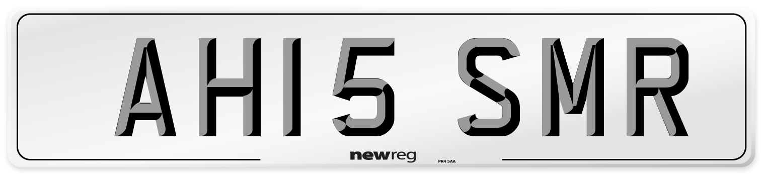 AH15 SMR Number Plate from New Reg